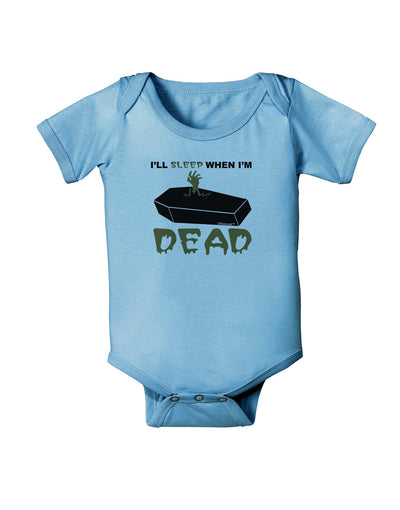 Sleep When Dead Coffin Baby Romper Bodysuit-Baby Romper-TooLoud-LightBlue-06-Months-Davson Sales