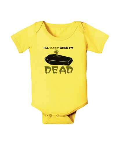 Sleep When Dead Coffin Baby Romper Bodysuit-Baby Romper-TooLoud-Yellow-06-Months-Davson Sales