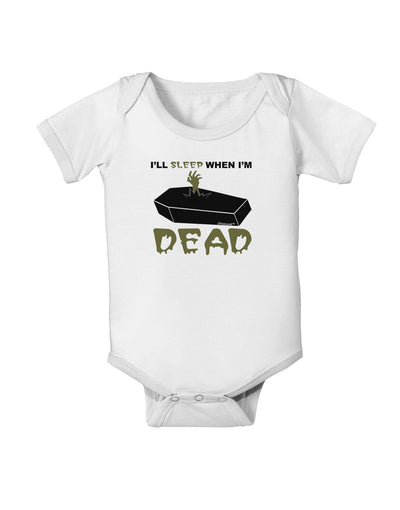 Sleep When Dead Coffin Baby Romper Bodysuit-Baby Romper-TooLoud-White-06-Months-Davson Sales