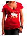 Sleep When Dead Coffin Juniors V-Neck Dark T-Shirt-Womens V-Neck T-Shirts-TooLoud-Red-Juniors Fitted Small-Davson Sales