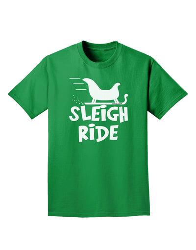 Sleigh Ride BnW Adult Dark T-Shirt-Mens T-Shirt-TooLoud-Kelly-Green-Small-Davson Sales