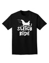 Sleigh Ride BnW Adult Dark T-Shirt-Mens T-Shirt-TooLoud-Black-Small-Davson Sales