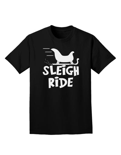 Sleigh Ride BnW Adult Dark T-Shirt-Mens T-Shirt-TooLoud-Black-Small-Davson Sales