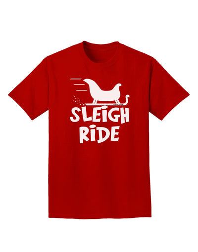 Sleigh Ride BnW Adult Dark T-Shirt-Mens T-Shirt-TooLoud-Red-Small-Davson Sales