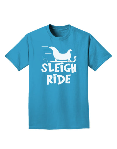 Sleigh Ride BnW Adult Dark T-Shirt-Mens T-Shirt-TooLoud-Turquoise-Small-Davson Sales