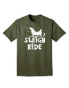 Sleigh Ride BnW Adult Dark T-Shirt-Mens T-Shirt-TooLoud-Military-Green-Small-Davson Sales