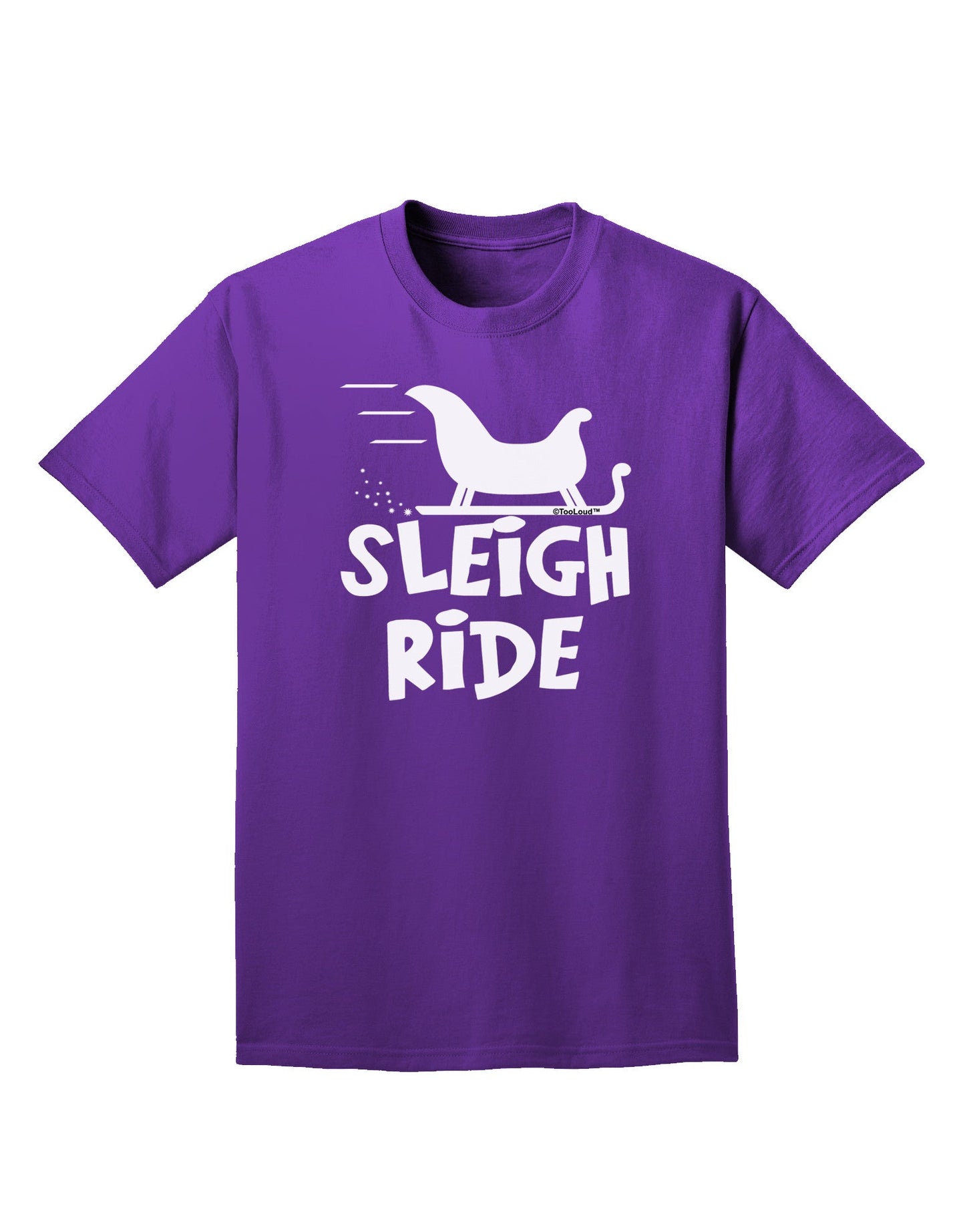 Sleigh Ride BnW Adult Dark T-Shirt-Mens T-Shirt-TooLoud-Purple-Small-Davson Sales