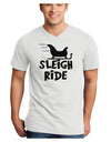 Sleigh Ride BnW Adult V-Neck T-shirt-Mens V-Neck T-Shirt-TooLoud-White-Small-Davson Sales