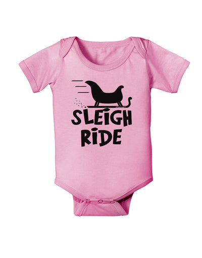 Sleigh Ride BnW Baby Romper Bodysuit-Baby Romper-TooLoud-Pink-06-Months-Davson Sales