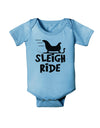 Sleigh Ride BnW Baby Romper Bodysuit-Baby Romper-TooLoud-LightBlue-06-Months-Davson Sales