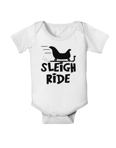 Sleigh Ride BnW Baby Romper Bodysuit-Baby Romper-TooLoud-White-06-Months-Davson Sales