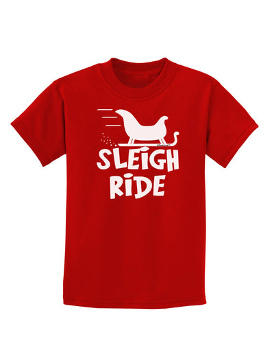 Sleigh Ride BnW Childrens Dark T-Shirt-Childrens T-Shirt-TooLoud-Red-X-Small-Davson Sales