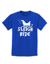 Sleigh Ride BnW Childrens Dark T-Shirt-Childrens T-Shirt-TooLoud-Royal-Blue-X-Small-Davson Sales