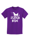 Sleigh Ride BnW Childrens Dark T-Shirt-Childrens T-Shirt-TooLoud-Purple-X-Small-Davson Sales