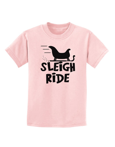 Sleigh Ride BnW Childrens T-Shirt-Childrens T-Shirt-TooLoud-PalePink-X-Small-Davson Sales