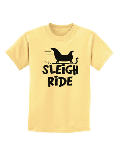 Sleigh Ride BnW Childrens T-Shirt-Childrens T-Shirt-TooLoud-Daffodil-Yellow-X-Small-Davson Sales