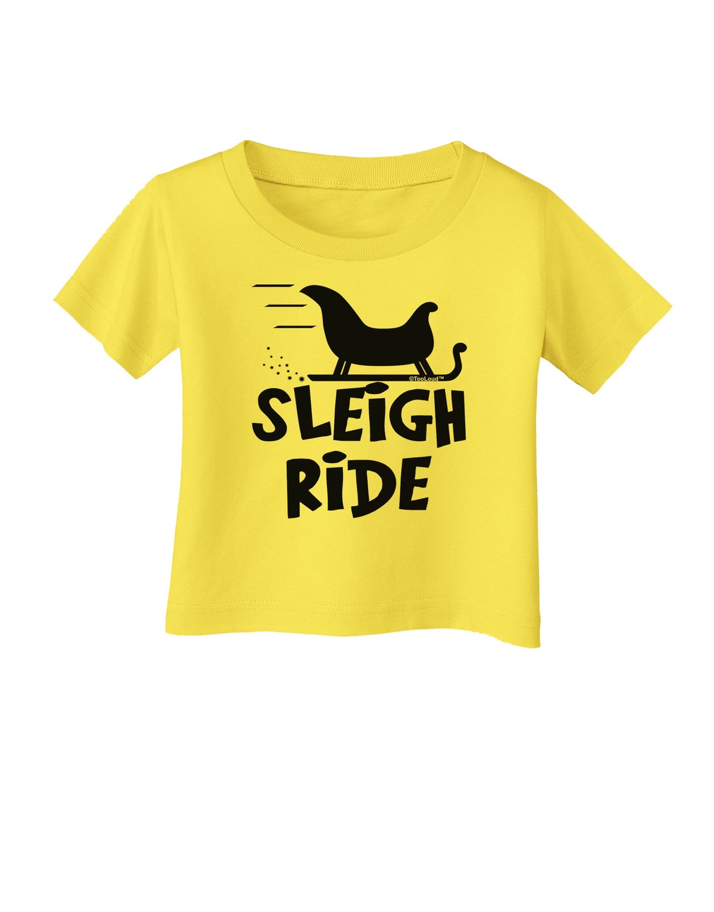 Sleigh Ride BnW Infant T-Shirt-Infant T-Shirt-TooLoud-Yellow-06-Months-Davson Sales