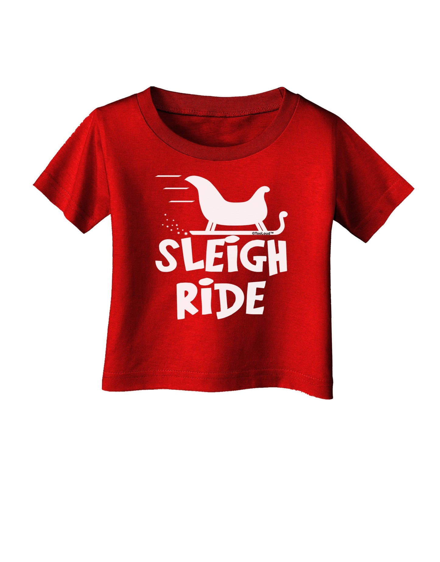 Sleigh Ride BnW Infant T-Shirt Dark-Infant T-Shirt-TooLoud-Red-06-Months-Davson Sales