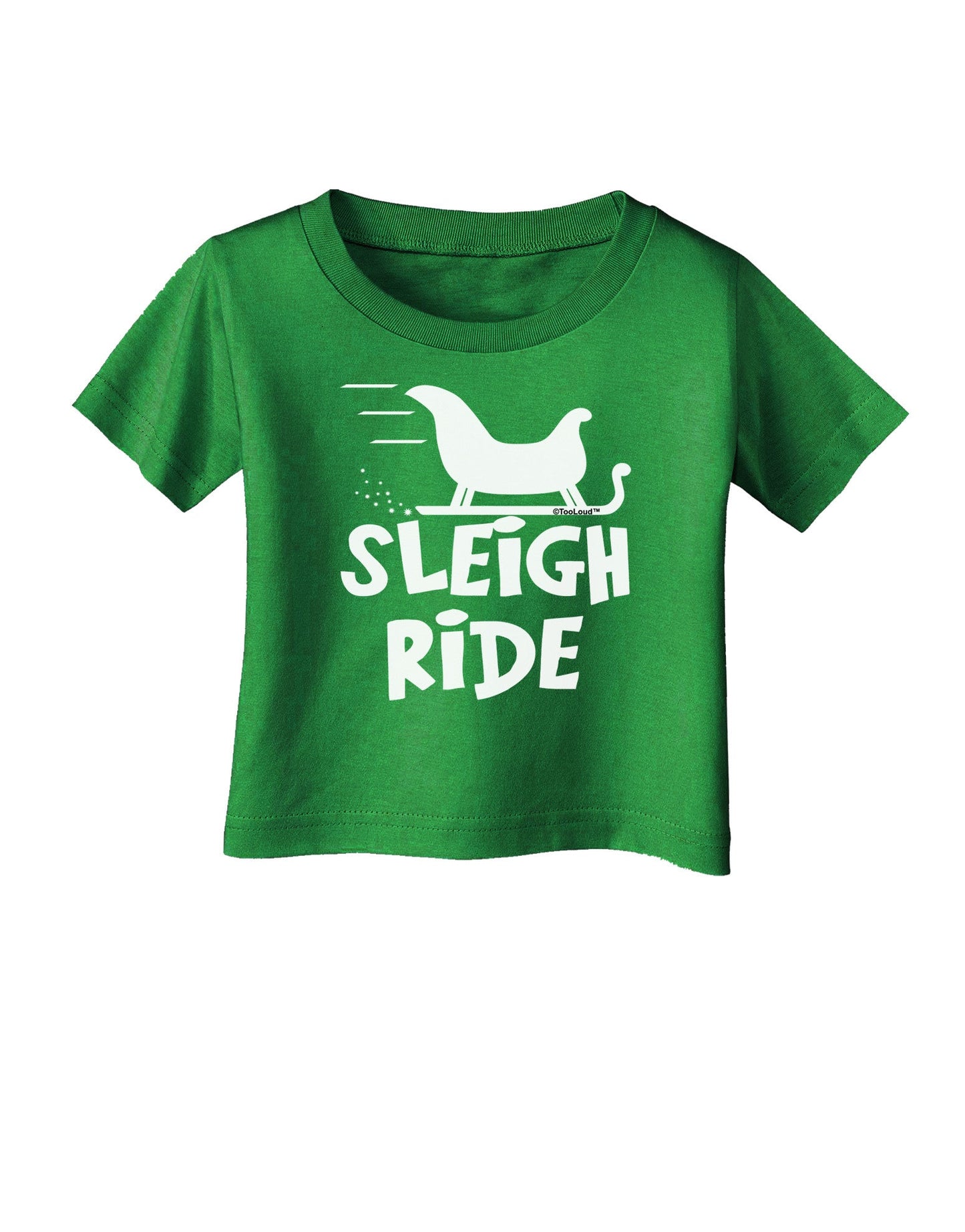 Sleigh Ride BnW Infant T-Shirt Dark-Infant T-Shirt-TooLoud-Clover-Green-06-Months-Davson Sales