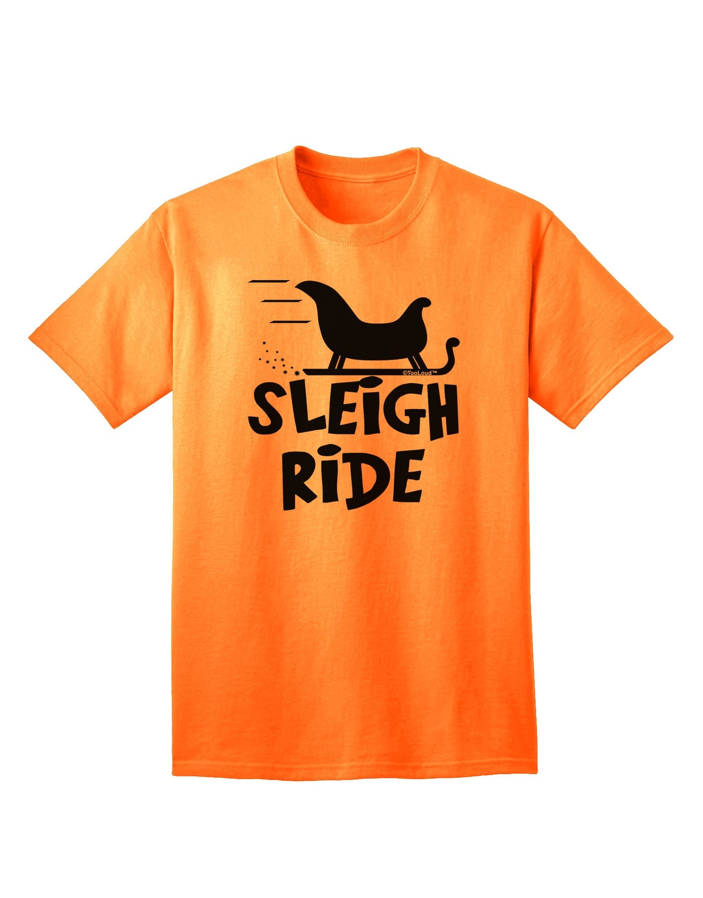 Sleigh Ride BnW: Premium Adult T-Shirt Collection-Mens T-shirts-TooLoud-Neon-Orange-Small-Davson Sales