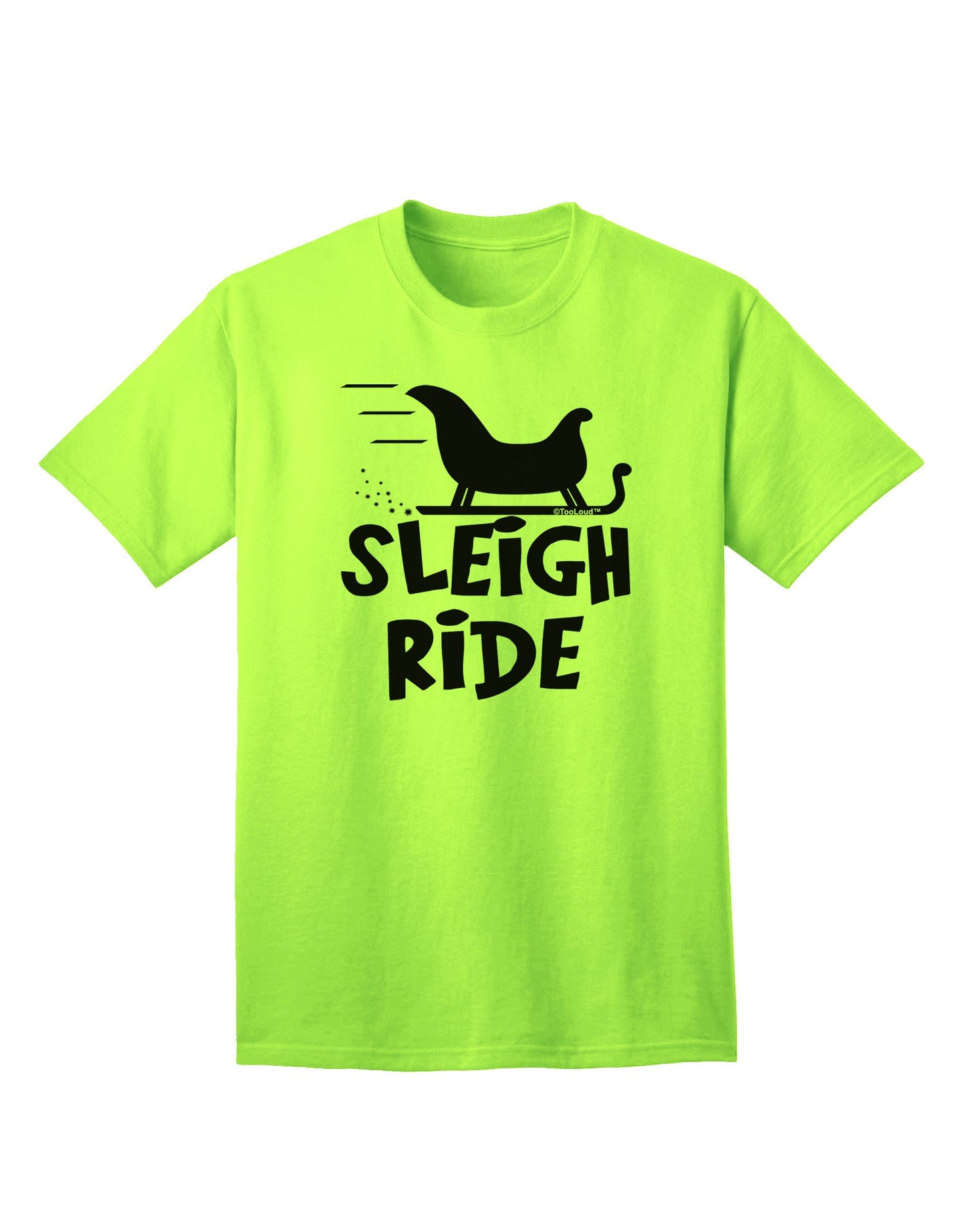 Sleigh Ride BnW: Premium Adult T-Shirt Collection-Mens T-shirts-TooLoud-Neon-Green-Small-Davson Sales