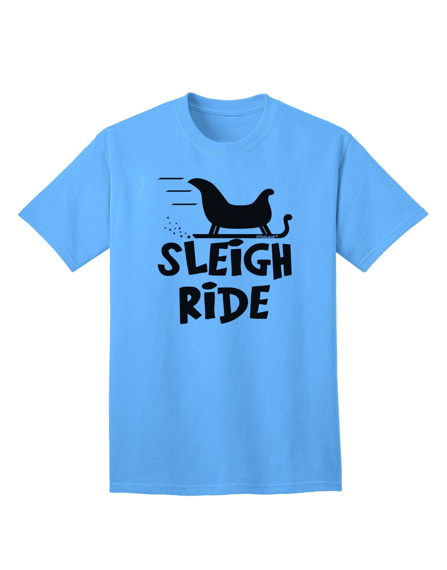 Sleigh Ride BnW: Premium Adult T-Shirt Collection-Mens T-shirts-TooLoud-Aquatic-Blue-Small-Davson Sales