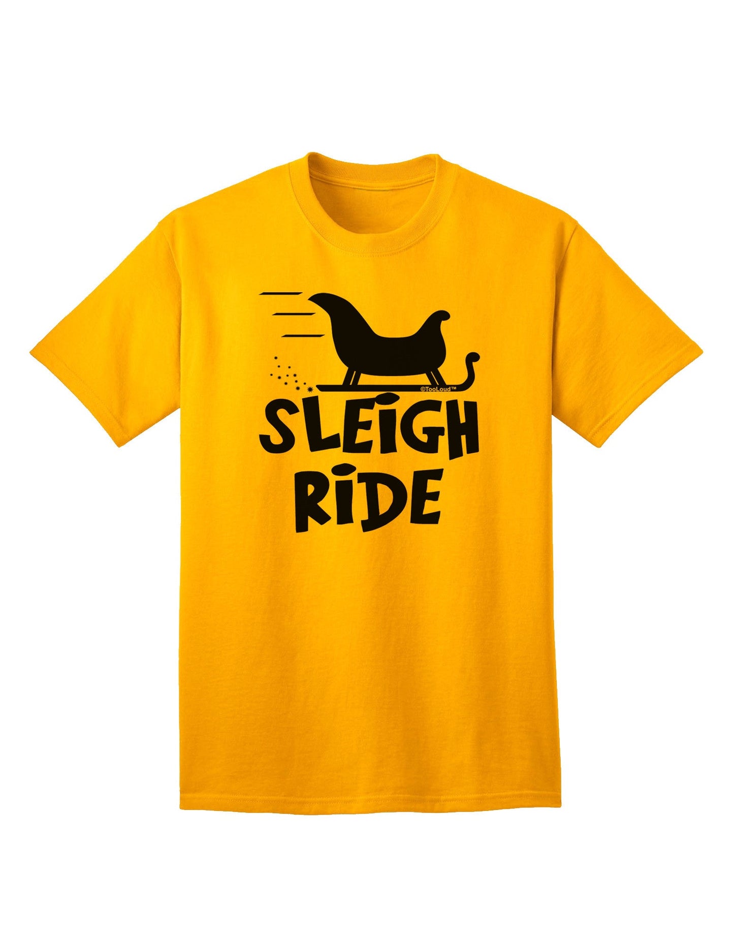 Sleigh Ride BnW: Premium Adult T-Shirt Collection-Mens T-shirts-TooLoud-Gold-Small-Davson Sales
