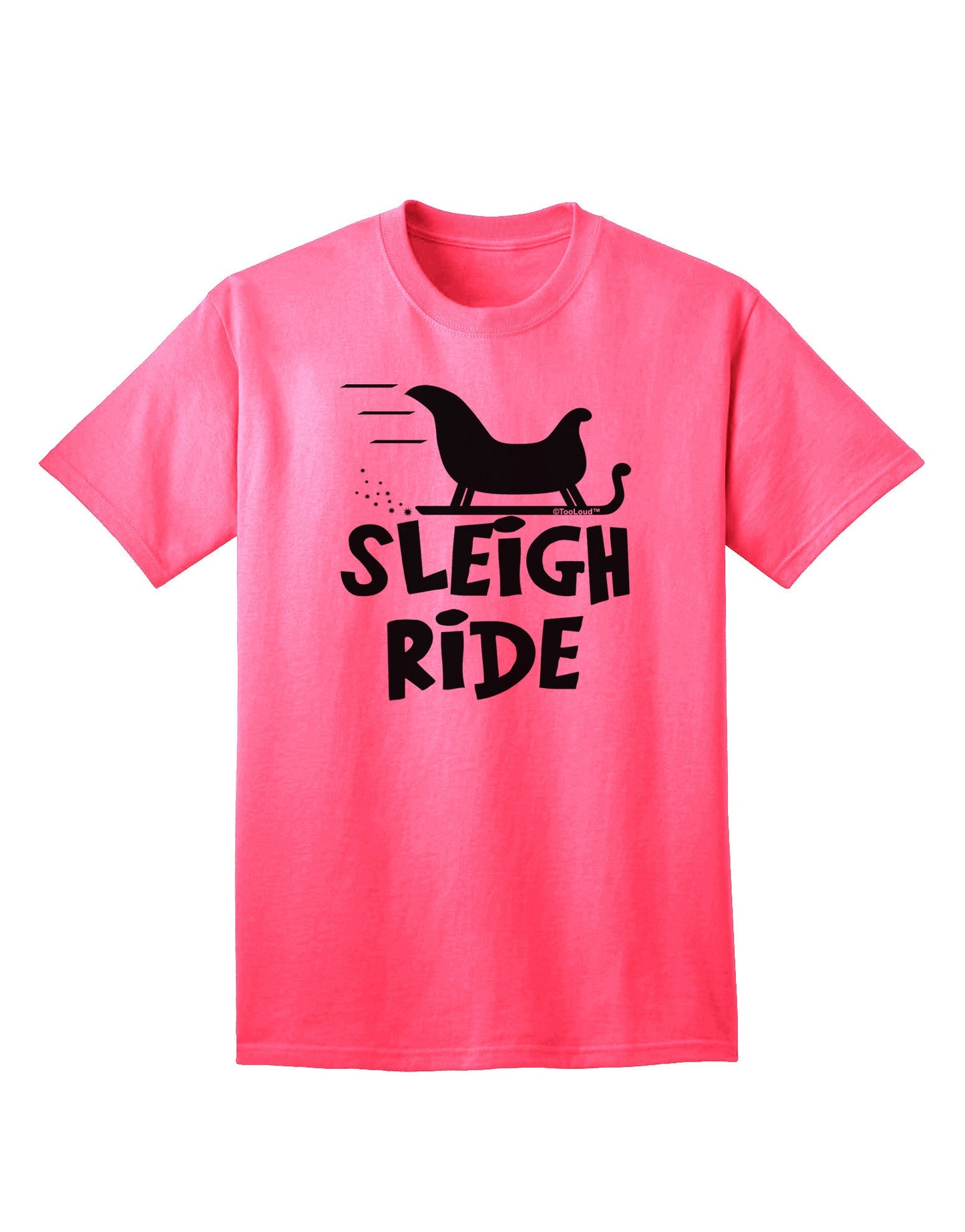 Sleigh Ride BnW: Premium Adult T-Shirt Collection-Mens T-shirts-TooLoud-Neon-Pink-Small-Davson Sales