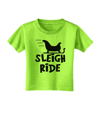 Sleigh Ride BnW Toddler T-Shirt-Toddler T-Shirt-TooLoud-Lime-Green-2T-Davson Sales