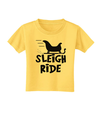 Sleigh Ride BnW Toddler T-Shirt-Toddler T-Shirt-TooLoud-Yellow-2T-Davson Sales