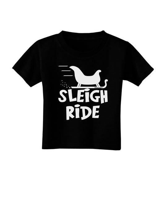 Sleigh Ride BnW Toddler T-Shirt Dark-Toddler T-Shirt-TooLoud-Black-2T-Davson Sales