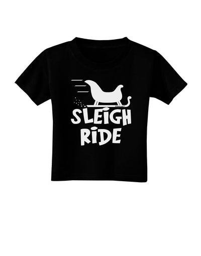 Sleigh Ride BnW Toddler T-Shirt Dark-Toddler T-Shirt-TooLoud-Black-2T-Davson Sales