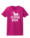 Sleigh Ride BnW Womens Dark T-Shirt-TooLoud-Hot-Pink-Small-Davson Sales