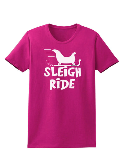 Sleigh Ride BnW Womens Dark T-Shirt-TooLoud-Hot-Pink-Small-Davson Sales