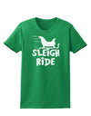 Sleigh Ride BnW Womens Dark T-Shirt-TooLoud-Kelly-Green-X-Small-Davson Sales