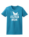 Sleigh Ride BnW Womens Dark T-Shirt-TooLoud-Turquoise-X-Small-Davson Sales