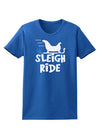 Sleigh Ride BnW Womens Dark T-Shirt-TooLoud-Royal-Blue-X-Small-Davson Sales