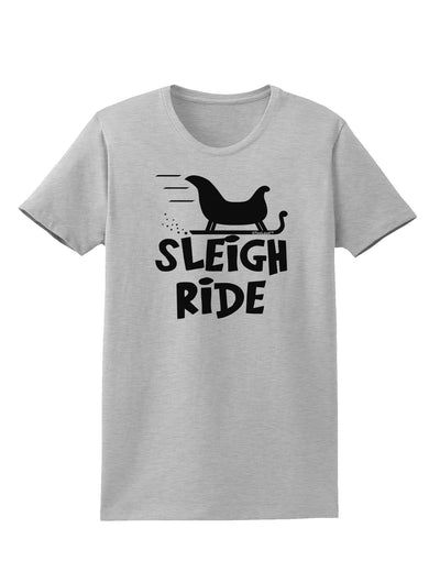 Sleigh Ride BnW Womens T-Shirt-Womens T-Shirt-TooLoud-AshGray-X-Small-Davson Sales