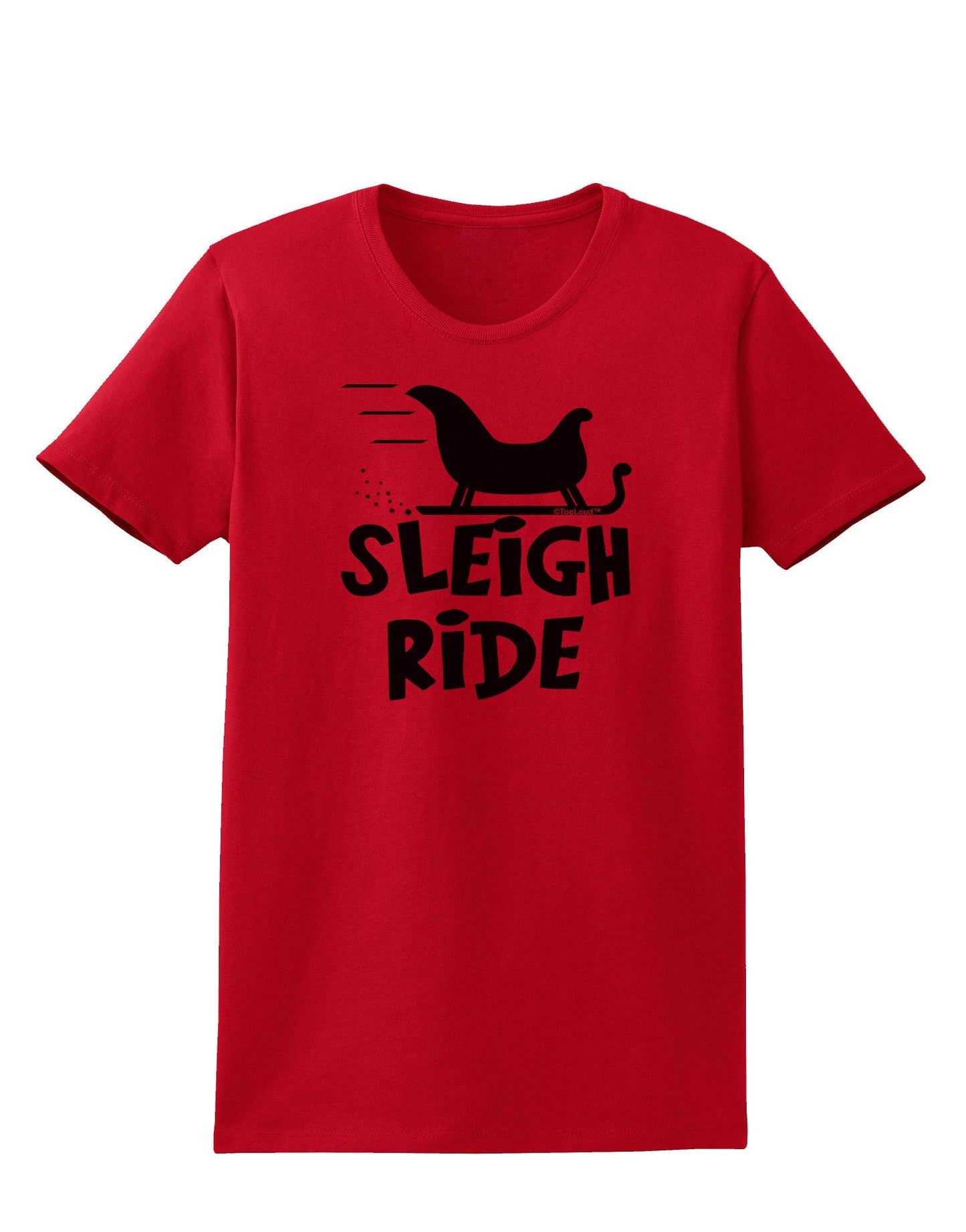 Sleigh Ride BnW Womens T-Shirt-Womens T-Shirt-TooLoud-Red-X-Small-Davson Sales