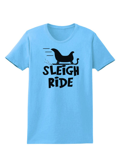 Sleigh Ride BnW Womens T-Shirt-Womens T-Shirt-TooLoud-Aquatic-Blue-X-Small-Davson Sales