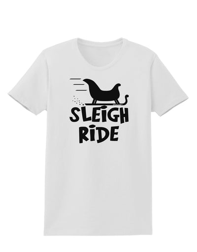 Sleigh Ride BnW Womens T-Shirt-Womens T-Shirt-TooLoud-White-X-Small-Davson Sales