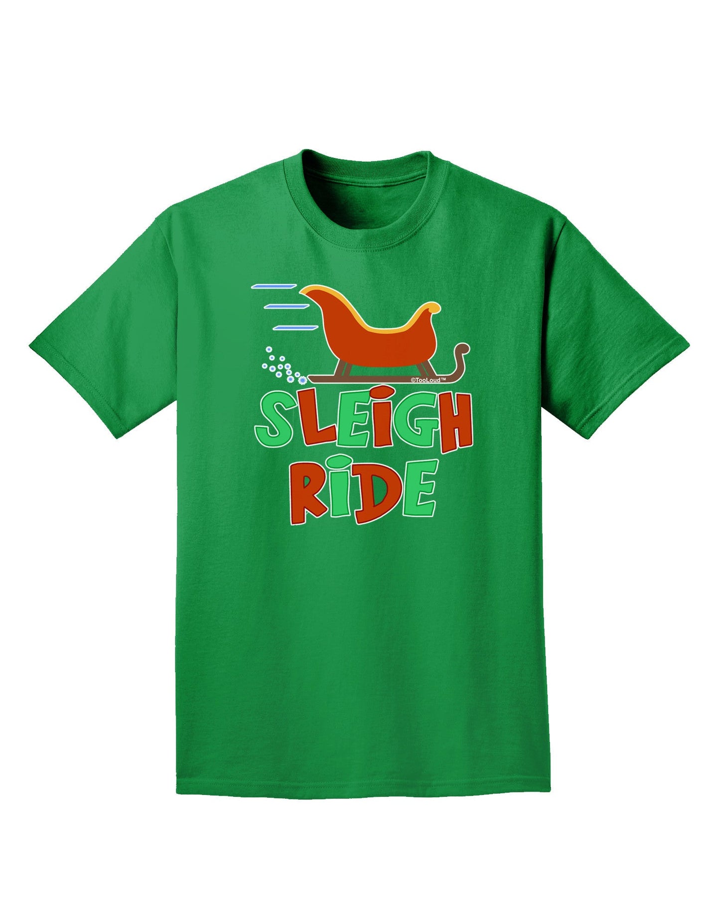 Sleigh Ride Color Adult Dark T-Shirt-Mens T-Shirt-TooLoud-Kelly-Green-Small-Davson Sales
