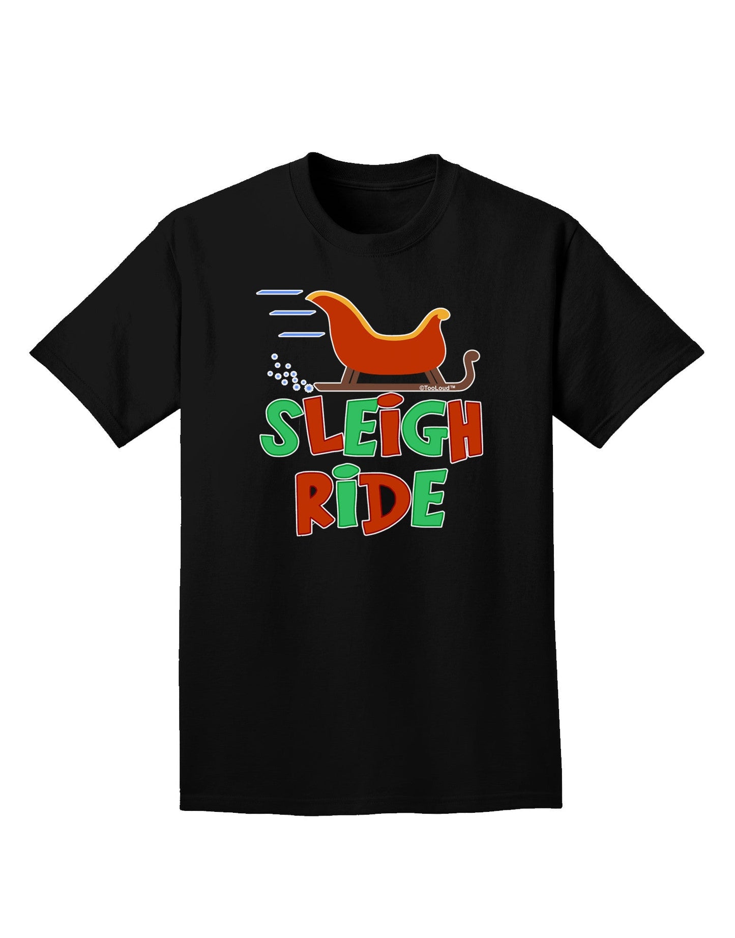 Sleigh Ride Color Adult Dark T-Shirt-Mens T-Shirt-TooLoud-Black-Small-Davson Sales
