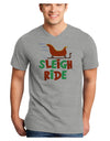 Sleigh Ride Color Adult V-Neck T-shirt-Mens V-Neck T-Shirt-TooLoud-HeatherGray-Small-Davson Sales