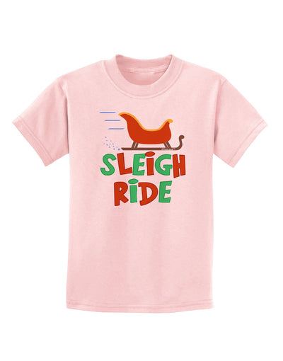 Sleigh Ride Color Childrens T-Shirt-Childrens T-Shirt-TooLoud-PalePink-X-Small-Davson Sales