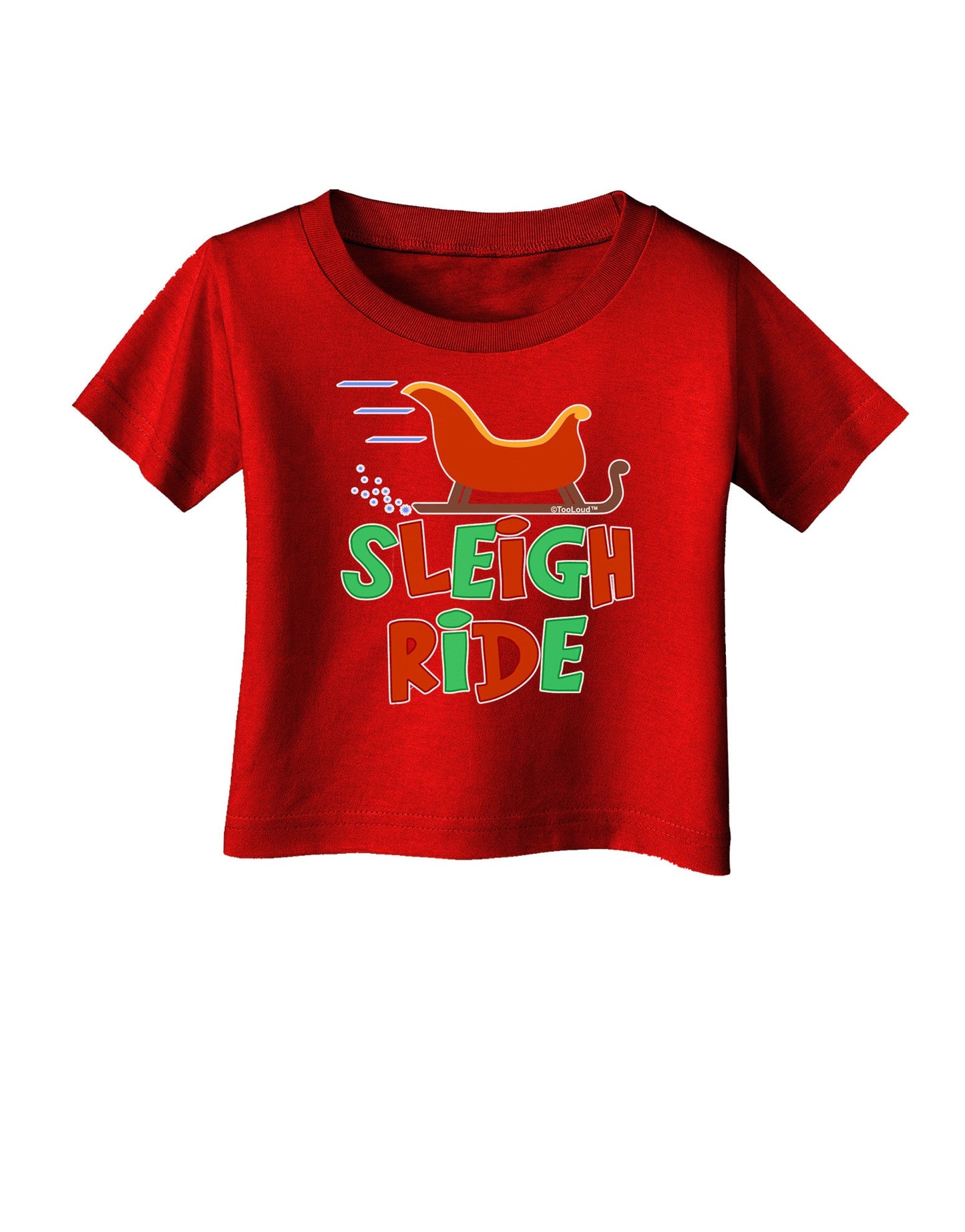Sleigh Ride Color Infant T-Shirt Dark-Infant T-Shirt-TooLoud-Red-06-Months-Davson Sales