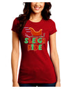 Sleigh Ride Color Juniors Crew Dark T-Shirt-T-Shirts Juniors Tops-TooLoud-Red-Juniors Fitted Small-Davson Sales