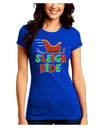 Sleigh Ride Color Juniors Crew Dark T-Shirt-T-Shirts Juniors Tops-TooLoud-Royal-Blue-Juniors Fitted Small-Davson Sales