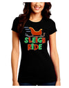 Sleigh Ride Color Juniors Crew Dark T-Shirt-T-Shirts Juniors Tops-TooLoud-Black-Juniors Fitted Small-Davson Sales