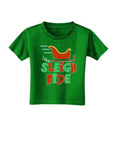 Sleigh Ride Color Toddler T-Shirt Dark-Toddler T-Shirt-TooLoud-Clover-Green-2T-Davson Sales